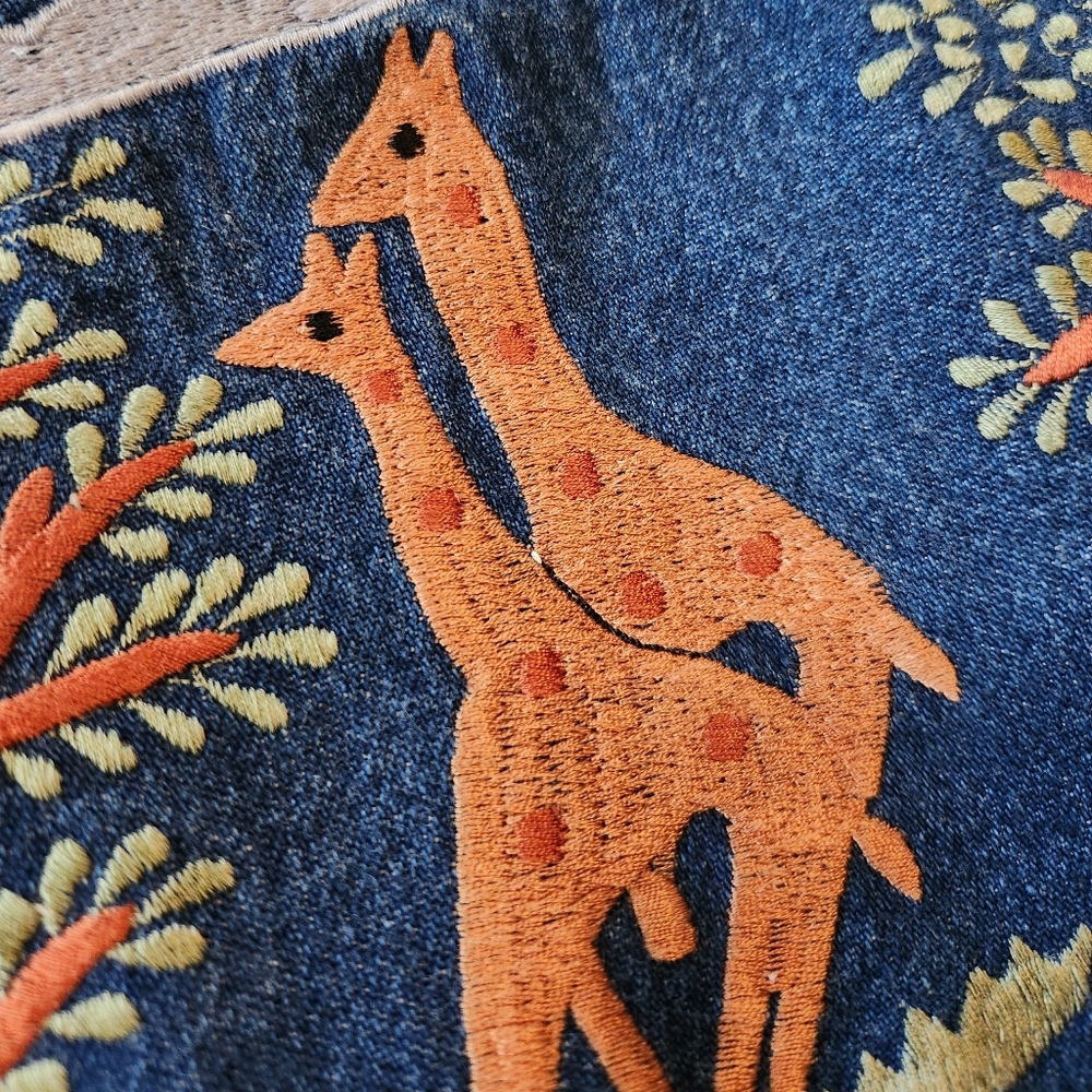 Vintage Casey Coleman Noah's Ark Animals Denim Vest 2X India - Picture 3 of 12